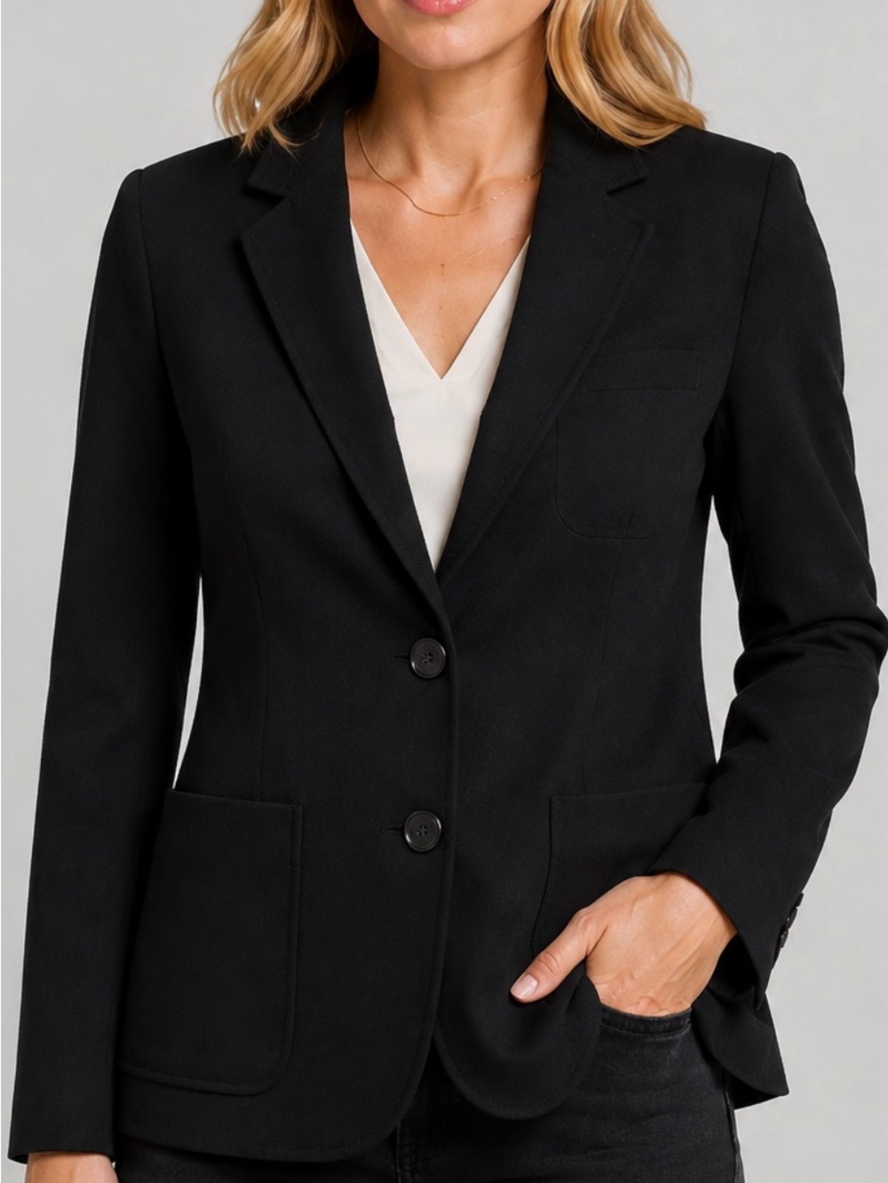 Tommy Hilfiger Black Two-Button Blazer Jacket Classic Tailored - Picture 4 of 8